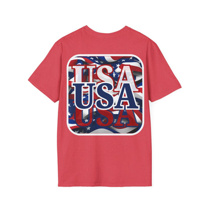 2 - sided Red White and BLUE USA Patriot LTcolors Unisex T-Shirt by cypherpunkgear – cypherpunkgear.com | Cypherpunk Merch