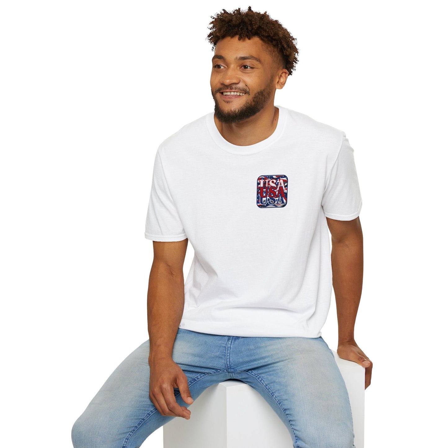 2 - sided RED White and Blue USA Patriot LTcolors Unisex T-Shirt by cypherpunkgear – cypherpunkgear.com | Cypherpunk Merch