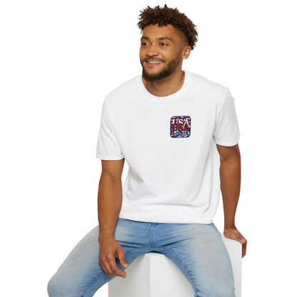 2 - sided RED White and Blue USA Patriot LTcolors Unisex T-Shirt by cypherpunkgear – cypherpunkgear.com | Cypherpunk Merch