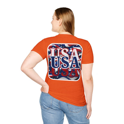 2 - sided Red White and BLUE USA Patriot LTcolors Unisex T-Shirt by cypherpunkgear – cypherpunkgear.com | Cypherpunk Merch