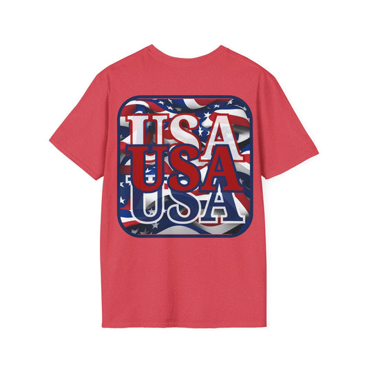 2 - sided RED White and Blue USA Patriot LTcolors Unisex T-Shirt by cypherpunkgear – cypherpunkgear.com | Cypherpunk Merch