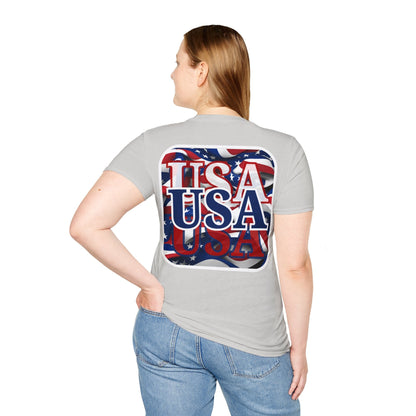 2 - sided Red White and BLUE USA Patriot LTcolors Unisex T-Shirt by cypherpunkgear – cypherpunkgear.com | Cypherpunk Merch