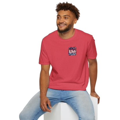 2 - sided Red WHITE and Blue USA Patriot LTcolors Unisex T-Shirt by cypherpunkgear – cypherpunkgear.com | Cypherpunk Merch