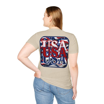 2 - sided RED White and Blue USA Patriot LTcolors Unisex T-Shirt by cypherpunkgear – cypherpunkgear.com | Cypherpunk Merch