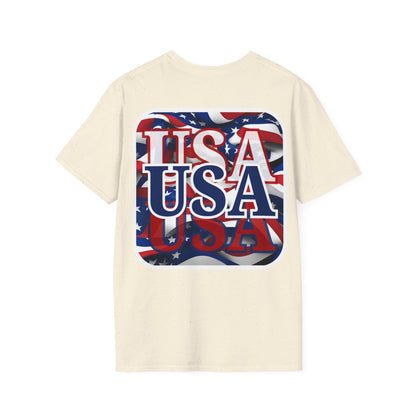 2 - sided Red White and BLUE USA Patriot LTcolors Unisex T-Shirt by cypherpunkgear – cypherpunkgear.com | Cypherpunk Merch