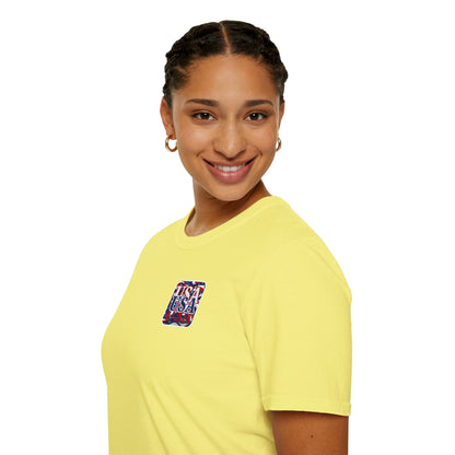 2 - sided Red White and BLUE USA Patriot LTcolors Unisex T-Shirt by cypherpunkgear – cypherpunkgear.com | Cypherpunk Merch