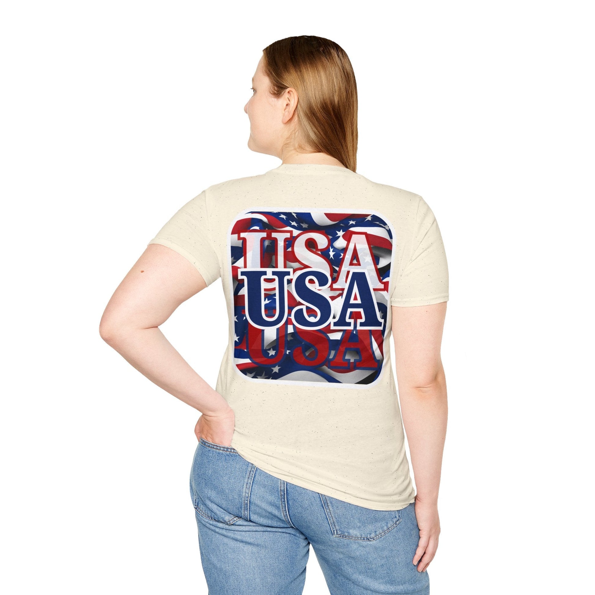 2 - sided Red White and BLUE USA Patriot LTcolors Unisex T-Shirt by cypherpunkgear – cypherpunkgear.com | Cypherpunk Merch