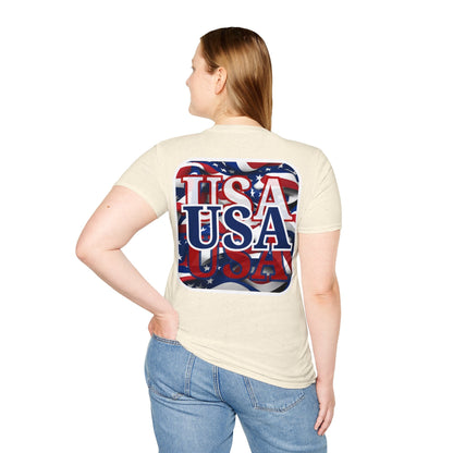 2 - sided Red White and BLUE USA Patriot LTcolors Unisex T-Shirt by cypherpunkgear – cypherpunkgear.com | Cypherpunk Merch