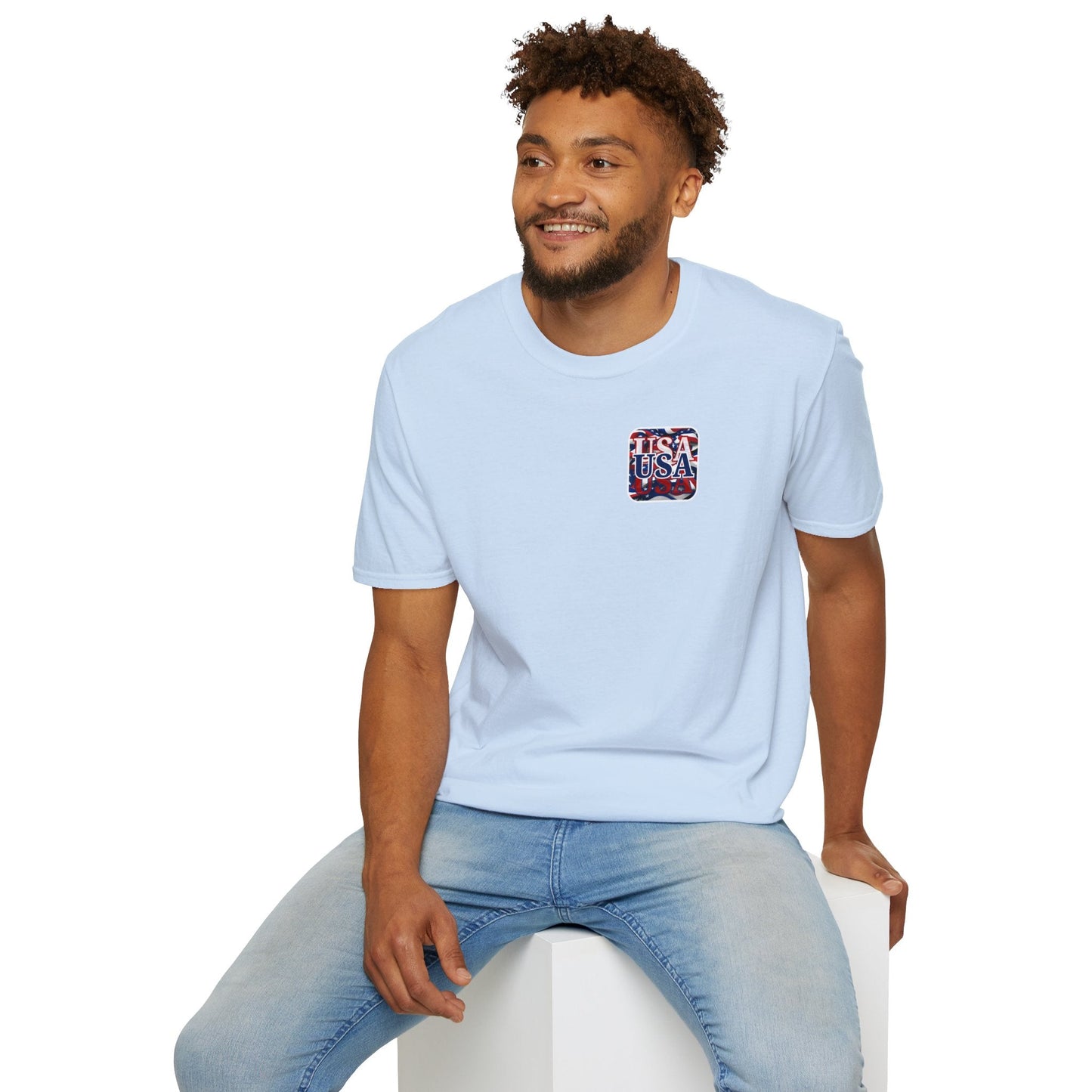 2 - sided Red White and BLUE USA Patriot LTcolors Unisex T-Shirt by cypherpunkgear – cypherpunkgear.com | Cypherpunk Merch