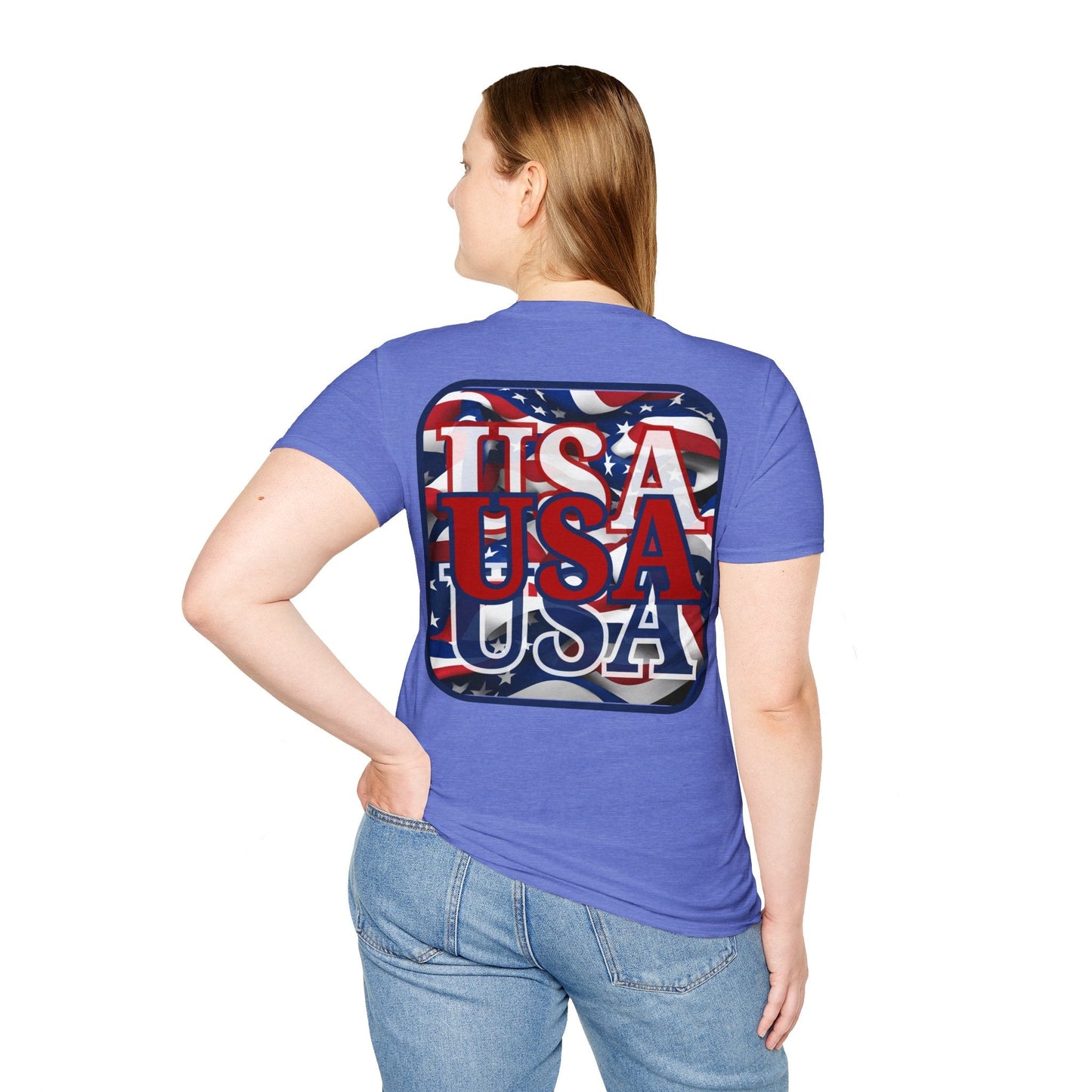 2 - sided RED White and Blue USA Patriot LTcolors Unisex T-Shirt by cypherpunkgear – cypherpunkgear.com | Cypherpunk Merch