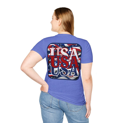 2 - sided RED White and Blue USA Patriot LTcolors Unisex T-Shirt by cypherpunkgear – cypherpunkgear.com | Cypherpunk Merch