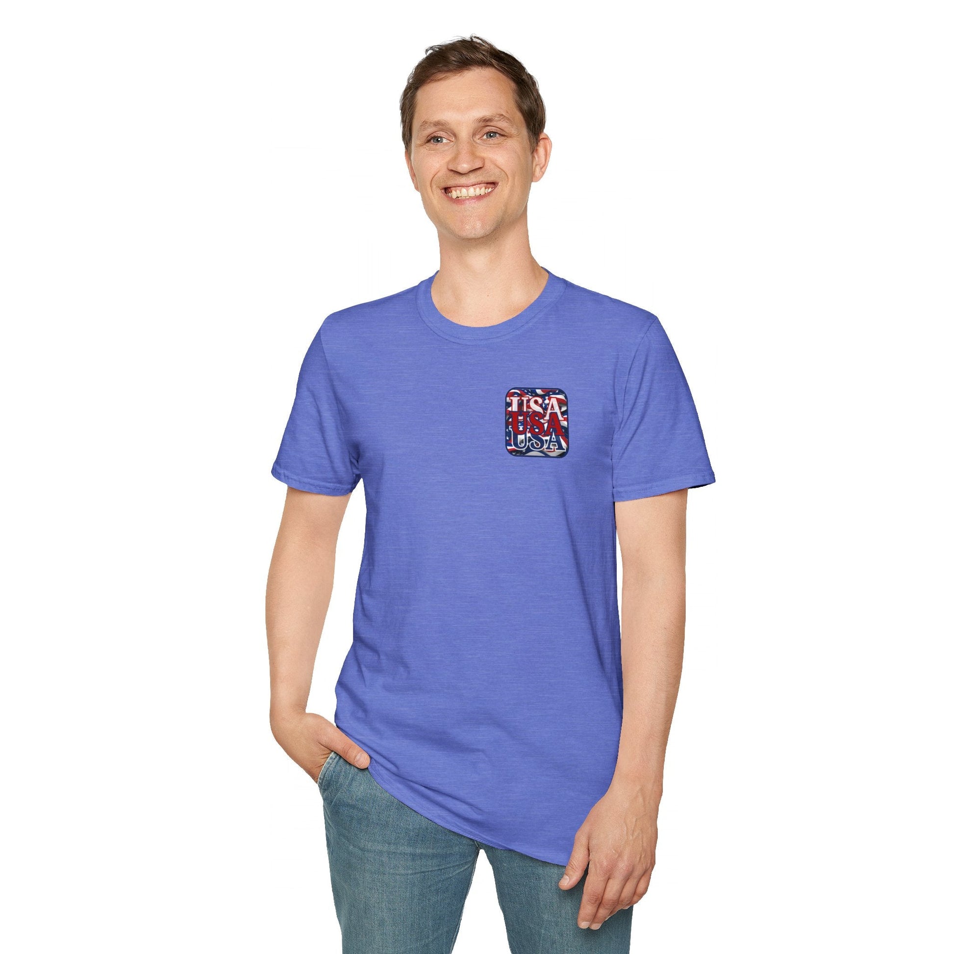 2 - sided RED White and Blue USA Patriot LTcolors Unisex T-Shirt by cypherpunkgear – cypherpunkgear.com | Cypherpunk Merch