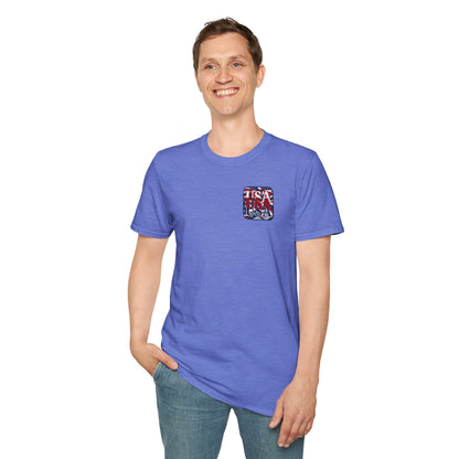 2 - sided RED White and Blue USA Patriot LTcolors Unisex T-Shirt by cypherpunkgear – cypherpunkgear.com | Cypherpunk Merch