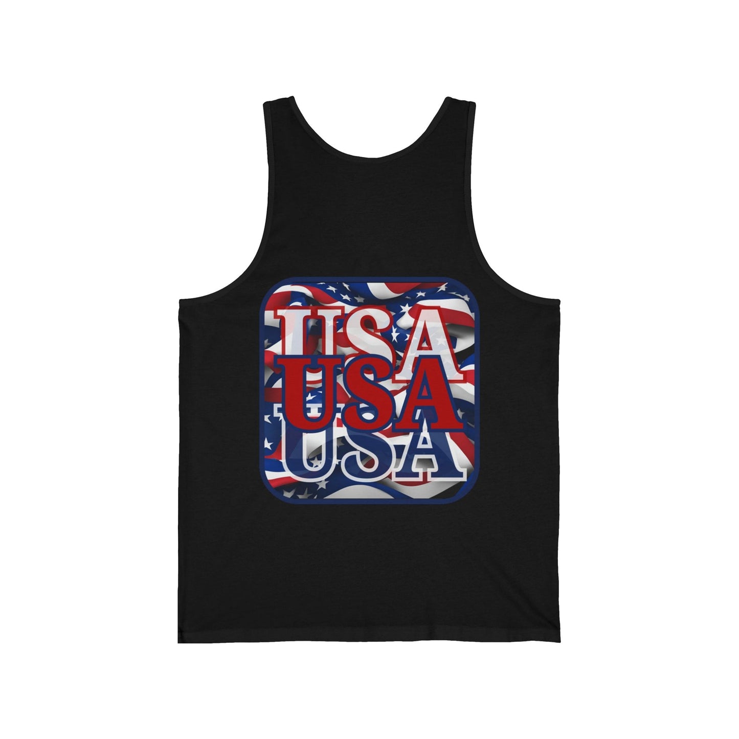 2 - sided RED White and Blue USA Patriot Unisex Jersey Tank Top by cypherpunkgear – cypherpunkgear.com | Cypherpunk Merch