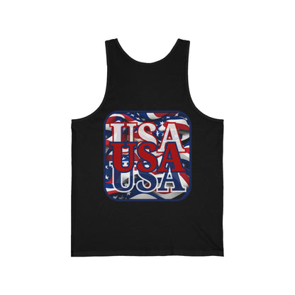 2 - sided RED White and Blue USA Patriot Unisex Jersey Tank Top by cypherpunkgear – cypherpunkgear.com | Cypherpunk Merch