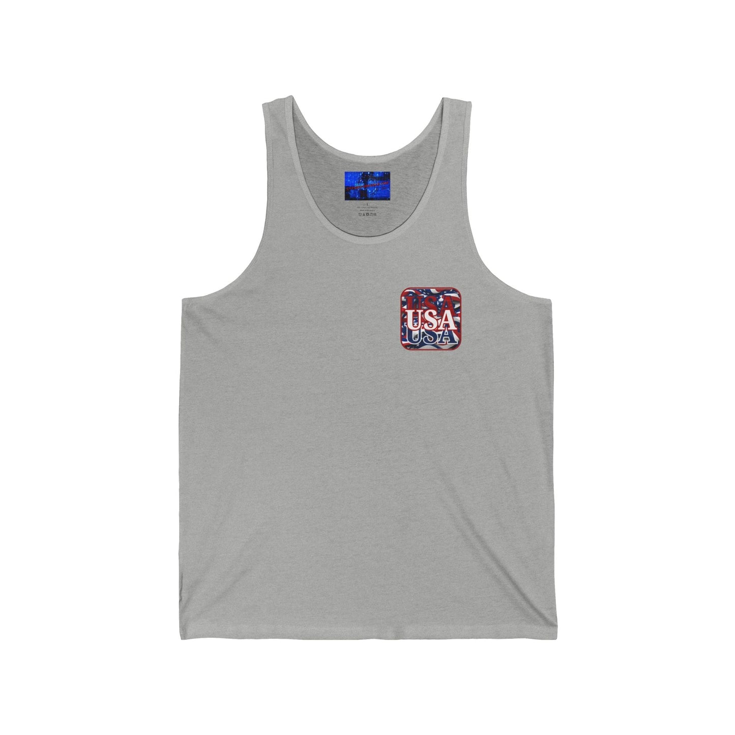 2 - sided Red WHITE and Blue USA Patriot Unisex Jersey Tank Top by cypherpunkgear – cypherpunkgear.com | Cypherpunk Merch