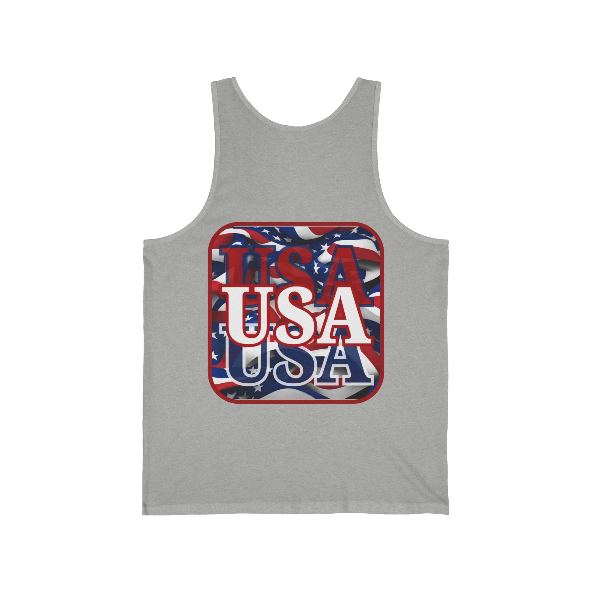 2 - sided Red WHITE and Blue USA Patriot Unisex Jersey Tank Top by cypherpunkgear – cypherpunkgear.com | Cypherpunk Merch