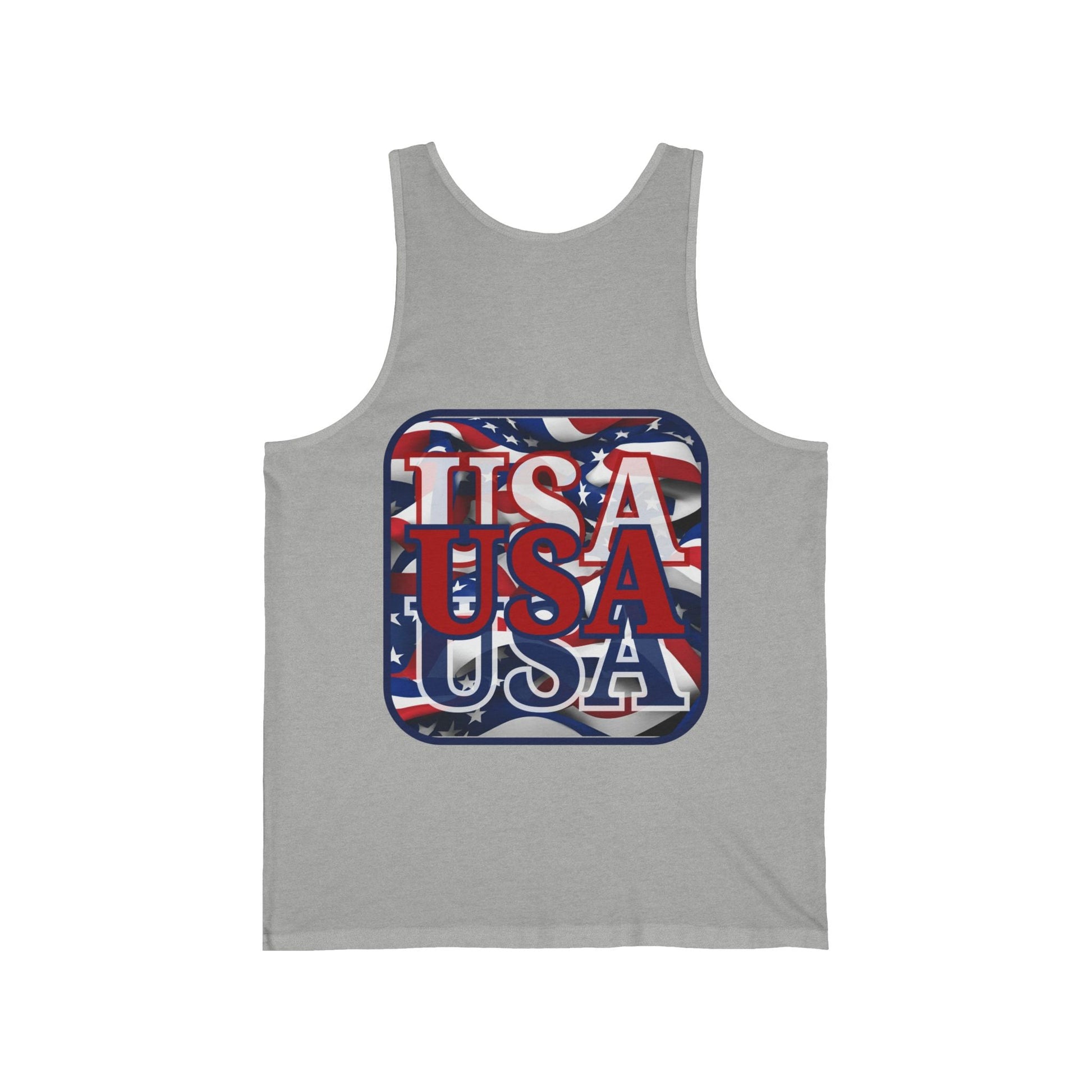 2 - sided RED White and Blue USA Patriot Unisex Jersey Tank Top by cypherpunkgear – cypherpunkgear.com | Cypherpunk Merch