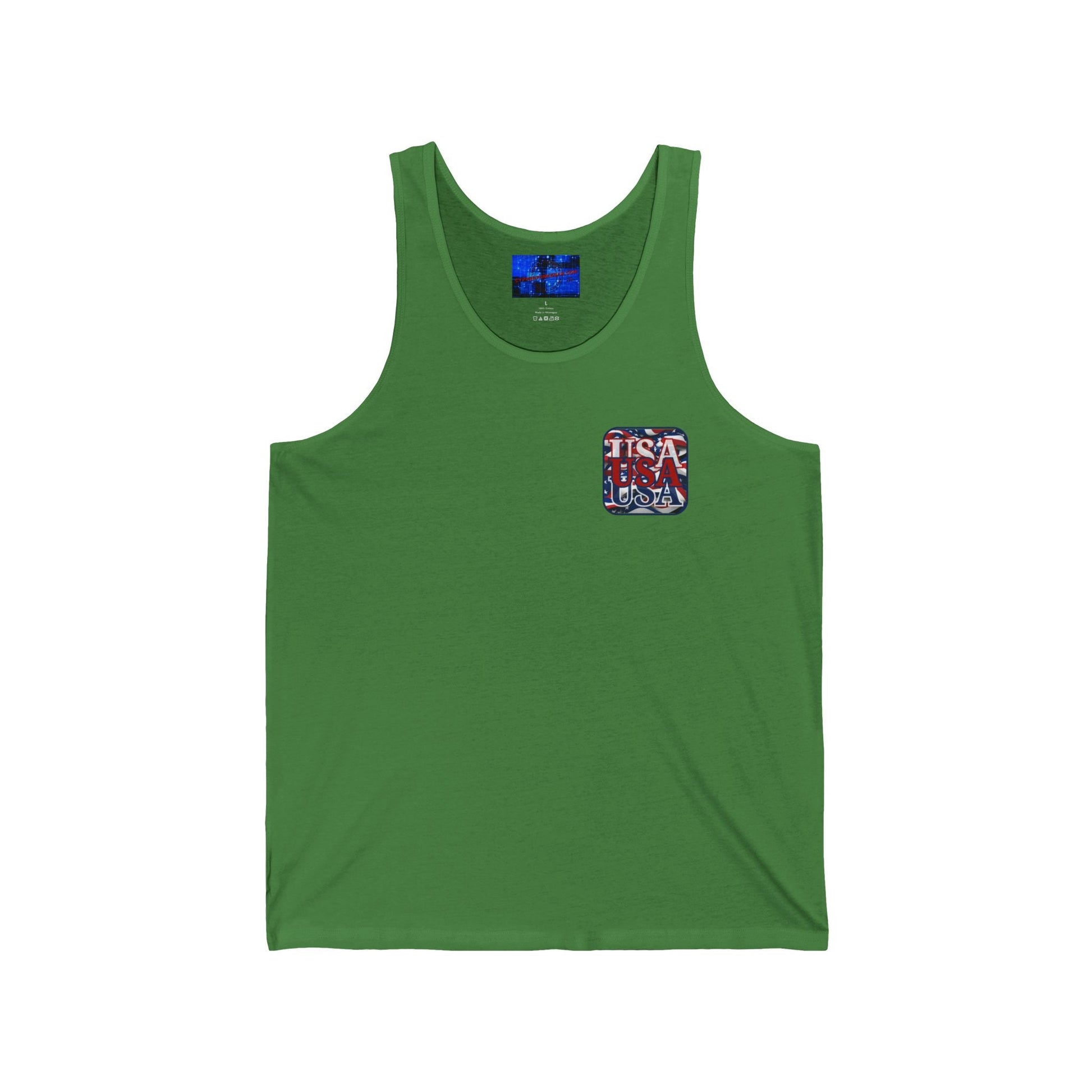 2 - sided RED White and Blue USA Patriot Unisex Jersey Tank Top by cypherpunkgear – cypherpunkgear.com | Cypherpunk Merch