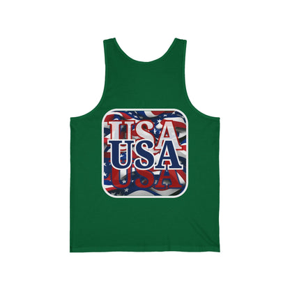 2 - sided Red White and BLUE USA Patriot Unisex Jersey Tank Top by cypherpunkgear – cypherpunkgear.com | Cypherpunk Merch