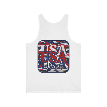 2 - sided RED White and Blue USA Patriot Unisex Jersey Tank Top by cypherpunkgear – cypherpunkgear.com | Cypherpunk Merch