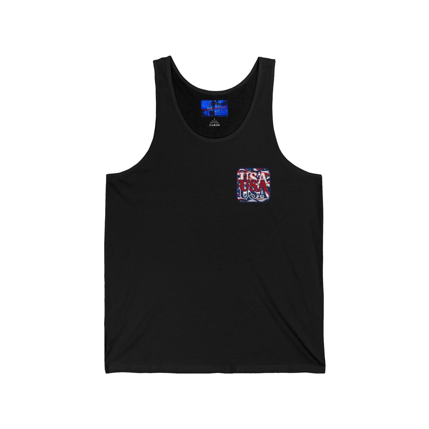 2 - sided RED White and Blue USA Patriot Unisex Jersey Tank Top by cypherpunkgear – cypherpunkgear.com | Cypherpunk Merch