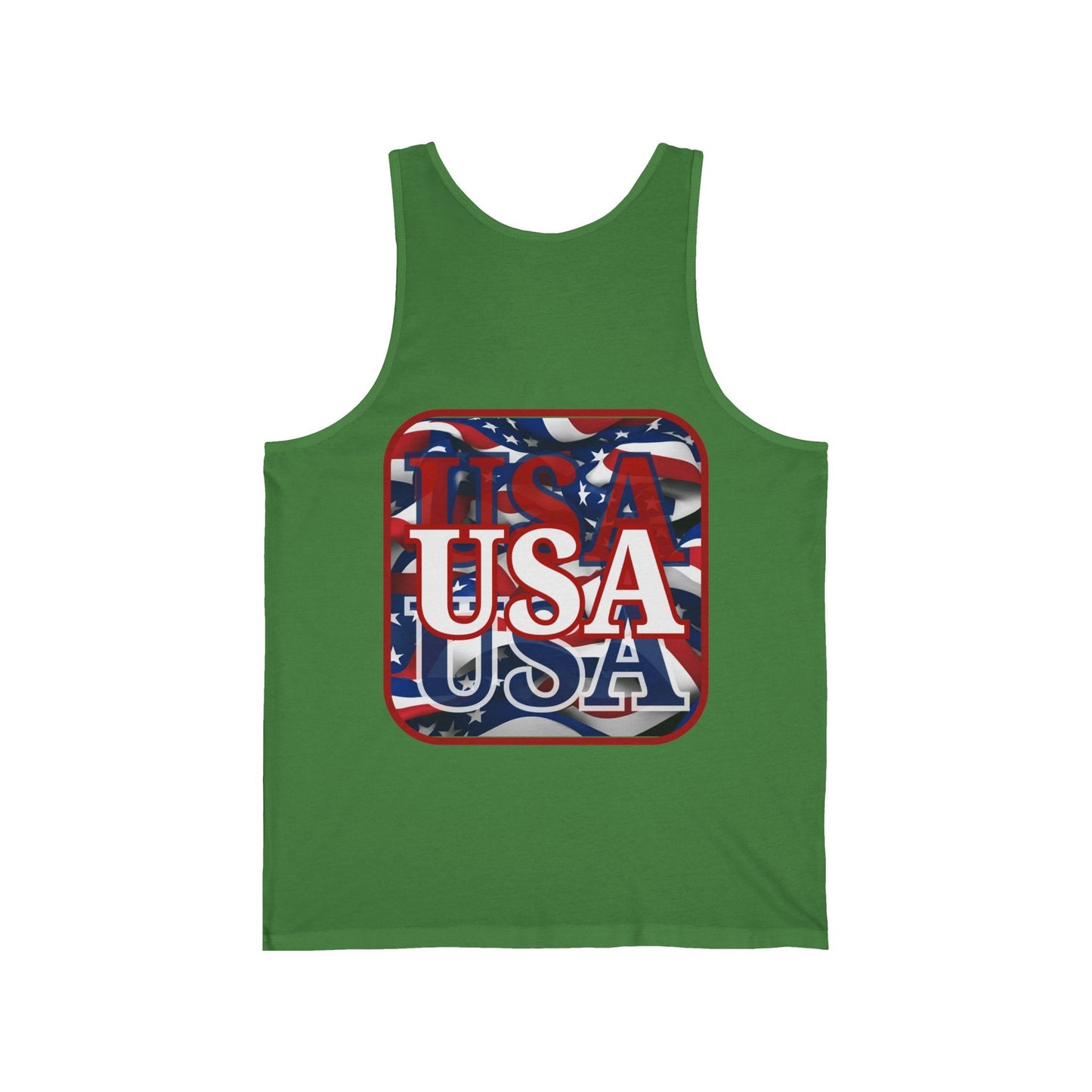 2 - sided Red WHITE and Blue USA Patriot Unisex Jersey Tank Top by cypherpunkgear – cypherpunkgear.com | Cypherpunk Merch