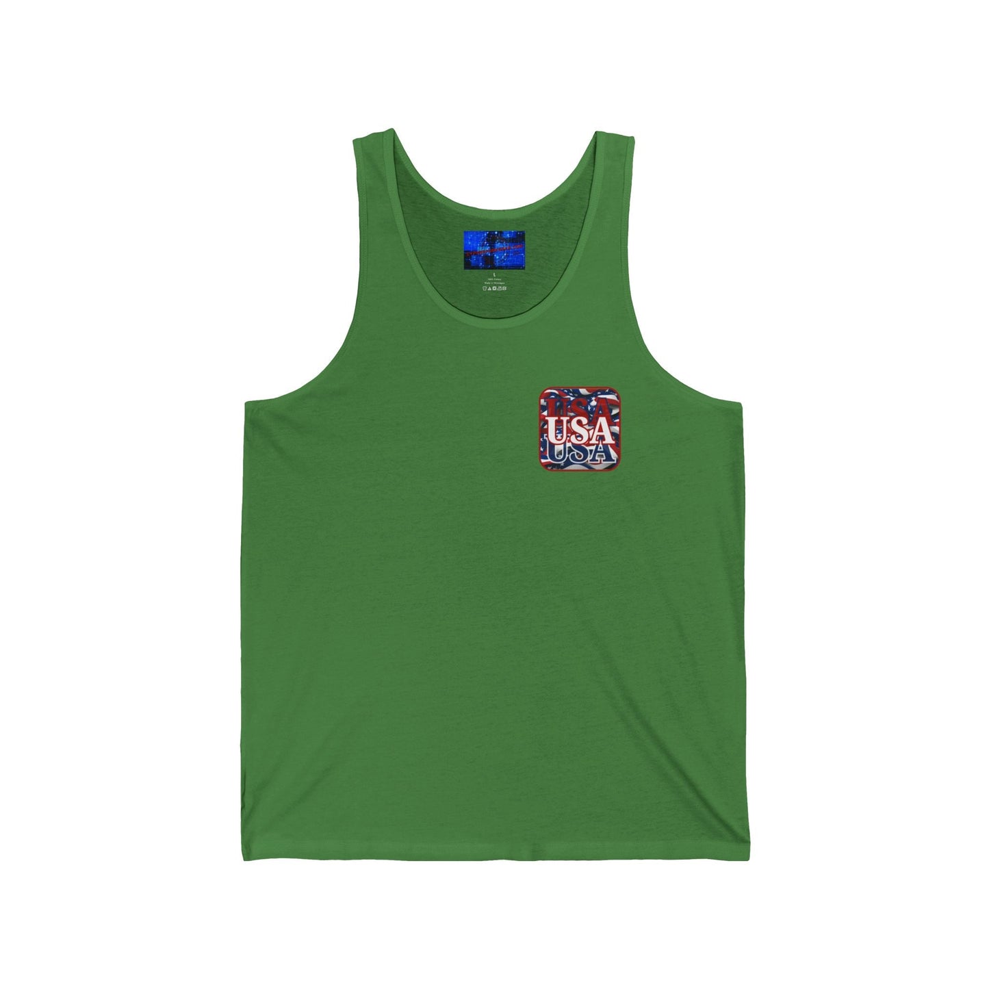 2 - sided Red WHITE and Blue USA Patriot Unisex Jersey Tank Top by cypherpunkgear – cypherpunkgear.com | Cypherpunk Merch