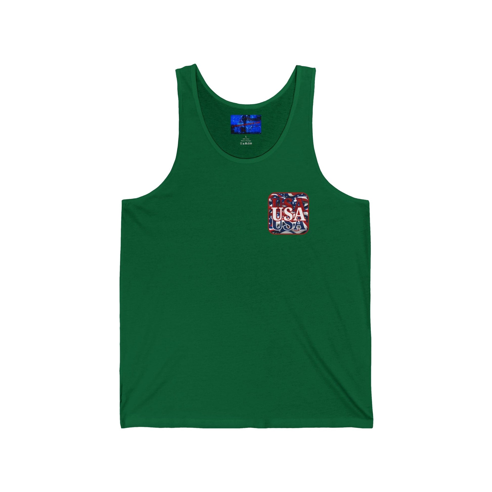 2 - sided Red WHITE and Blue USA Patriot Unisex Jersey Tank Top by cypherpunkgear – cypherpunkgear.com | Cypherpunk Merch