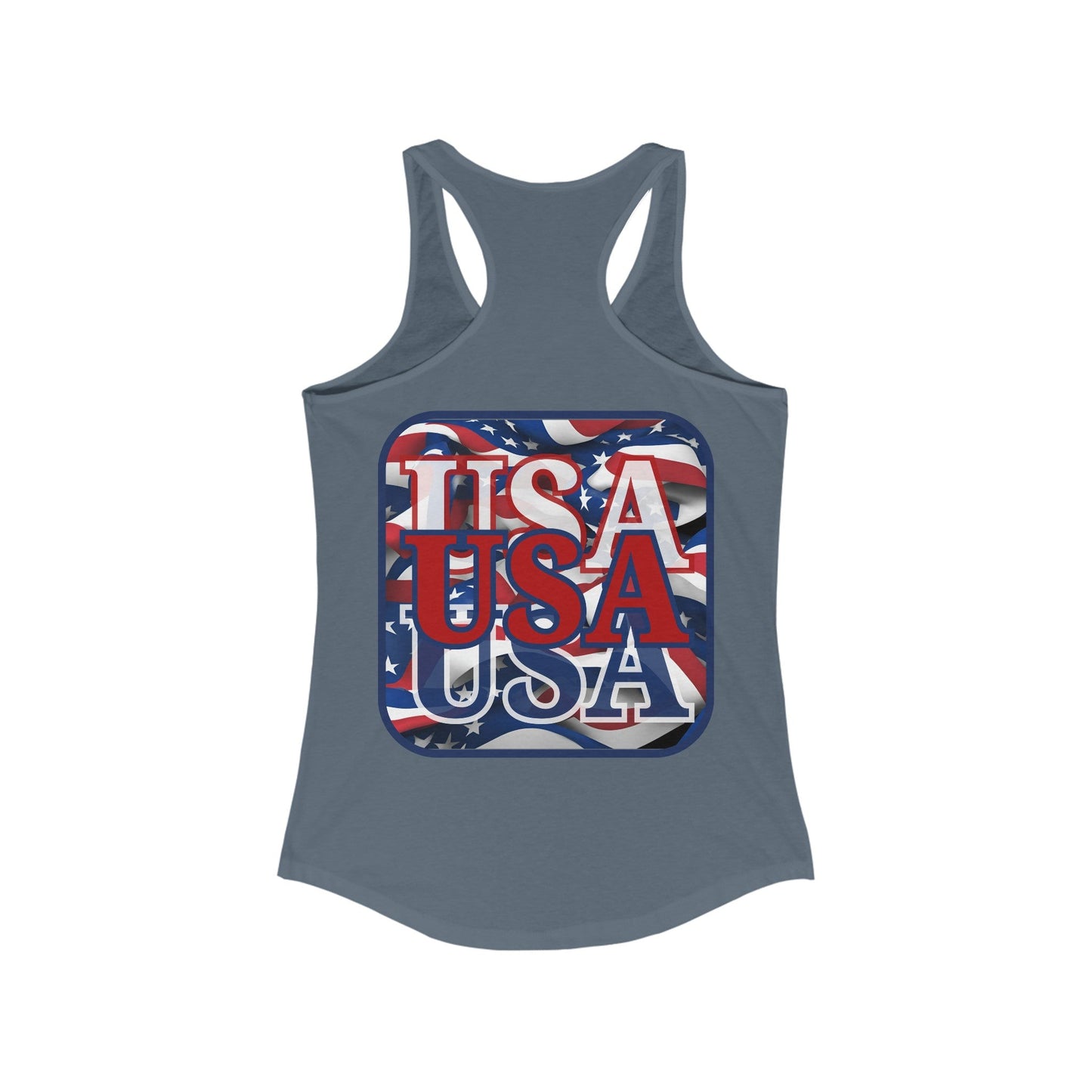 2 - sided RED White and Blue USA Patriot Women's Racerback Tank Top by cypherpunkgear – cypherpunkgear.com | Cypherpunk Merch