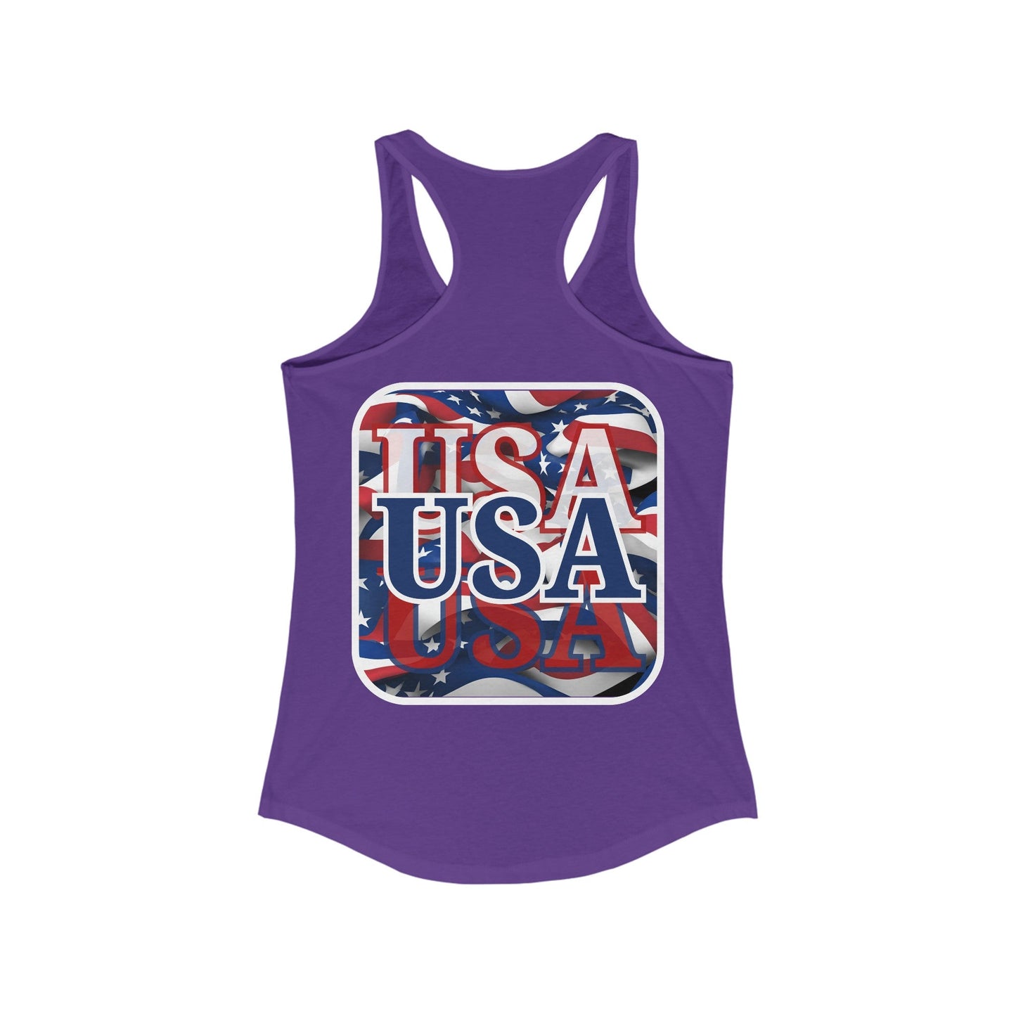 2 - sided Red White and BLUE USA Patriot Women's Racerback Tank Top by cypherpunkgear – cypherpunkgear.com | Cypherpunk Merch
