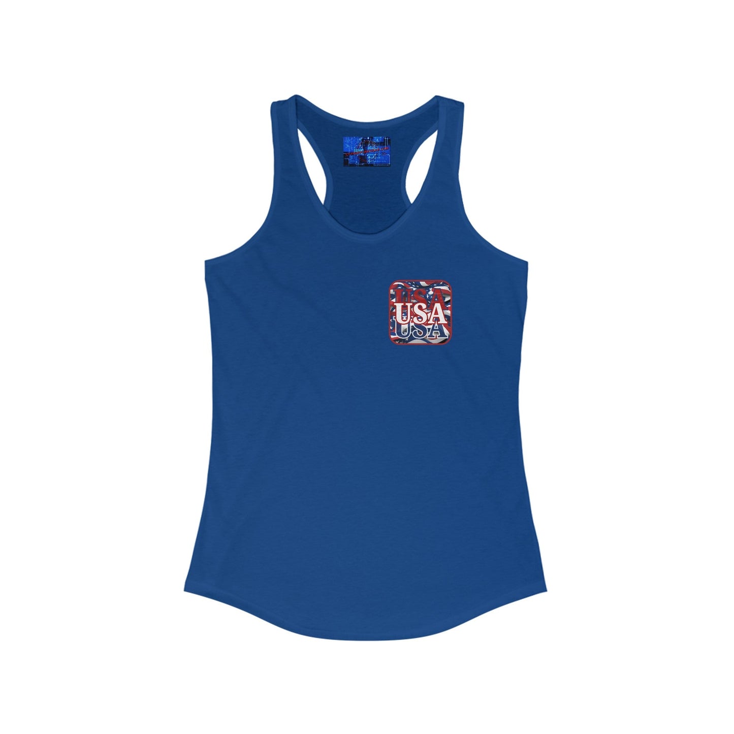 2 - sided Red WHITE and Blue USA Patriot Women's Racerback Tank Top by cypherpunkgear – cypherpunkgear.com | Cypherpunk Merch