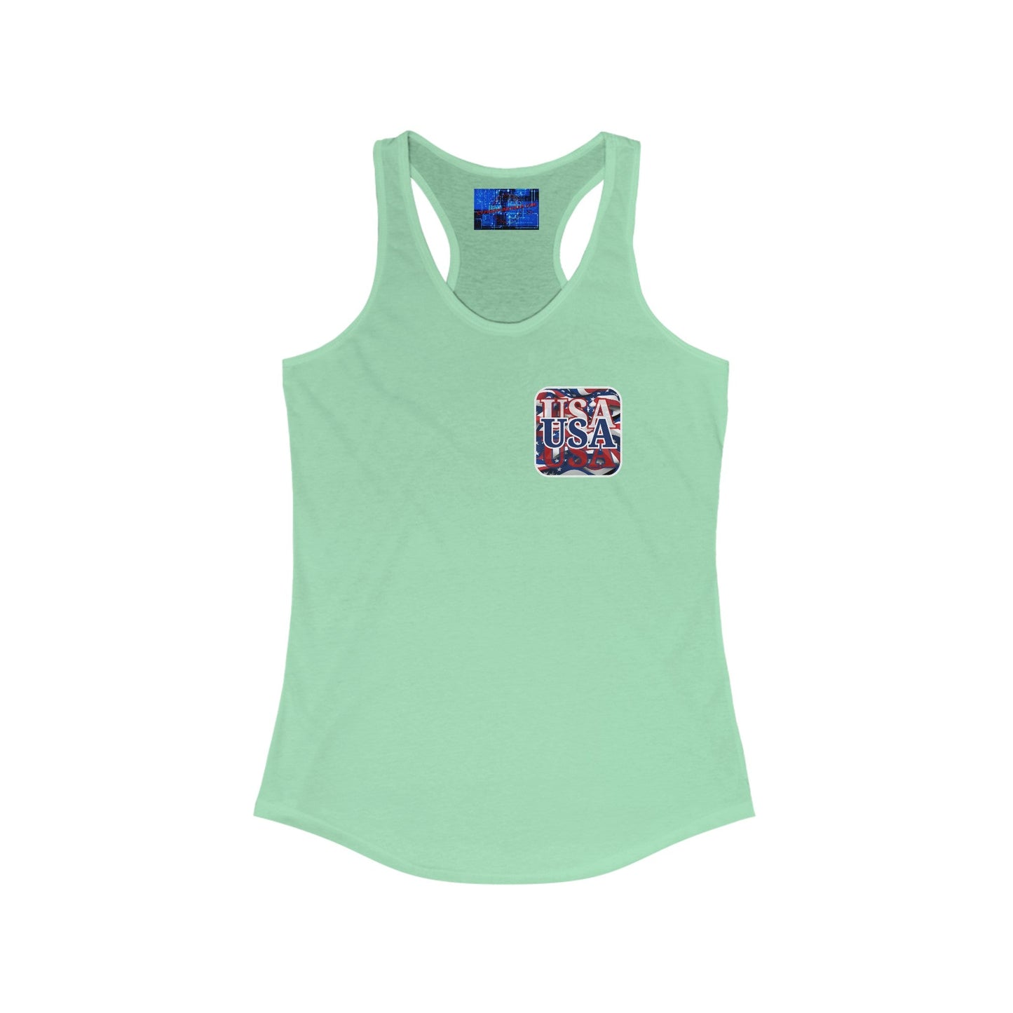 2 - sided Red White and BLUE USA Patriot Women's Racerback Tank Top by cypherpunkgear – cypherpunkgear.com | Cypherpunk Merch
