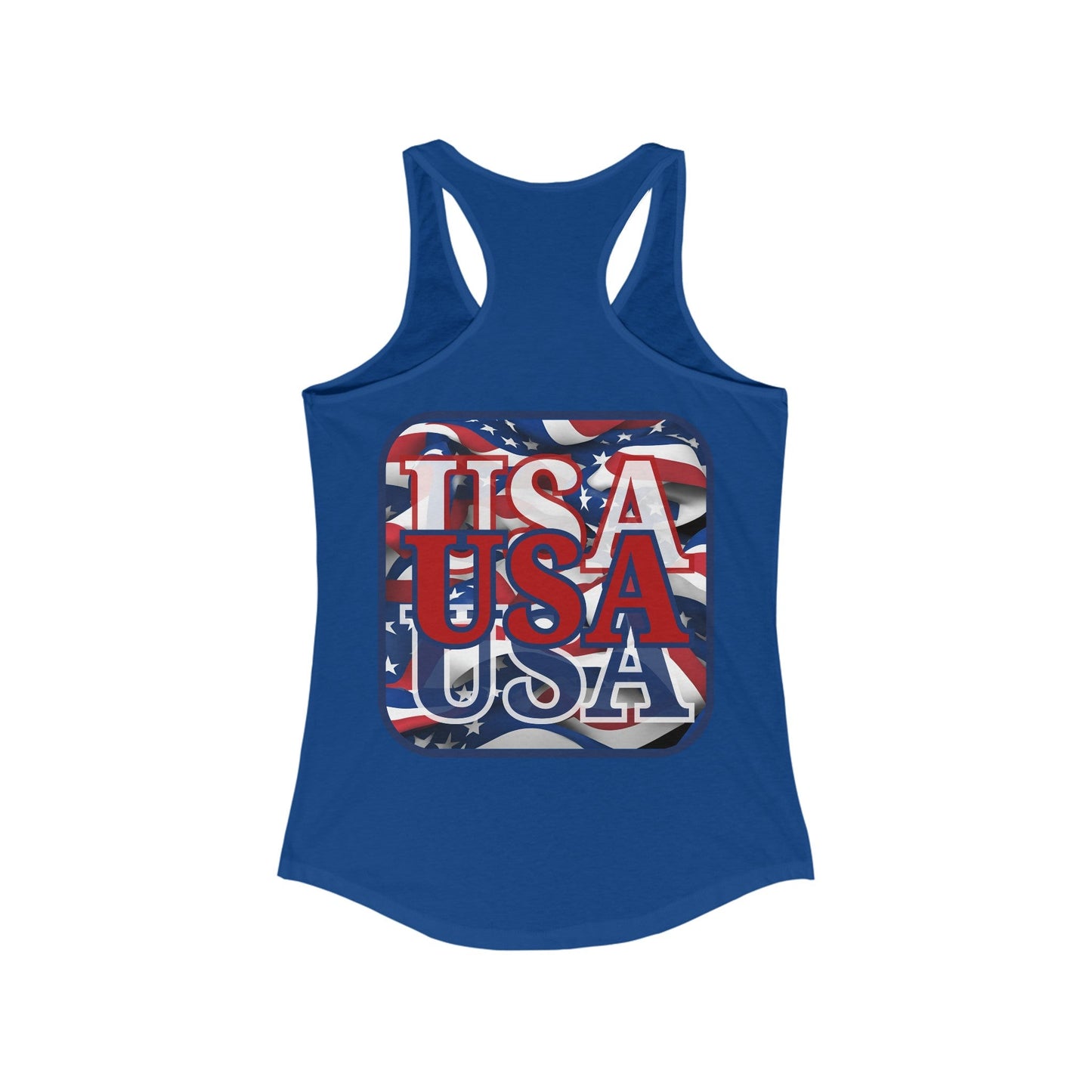 2 - sided RED White and Blue USA Patriot Women's Racerback Tank Top by cypherpunkgear – cypherpunkgear.com | Cypherpunk Merch