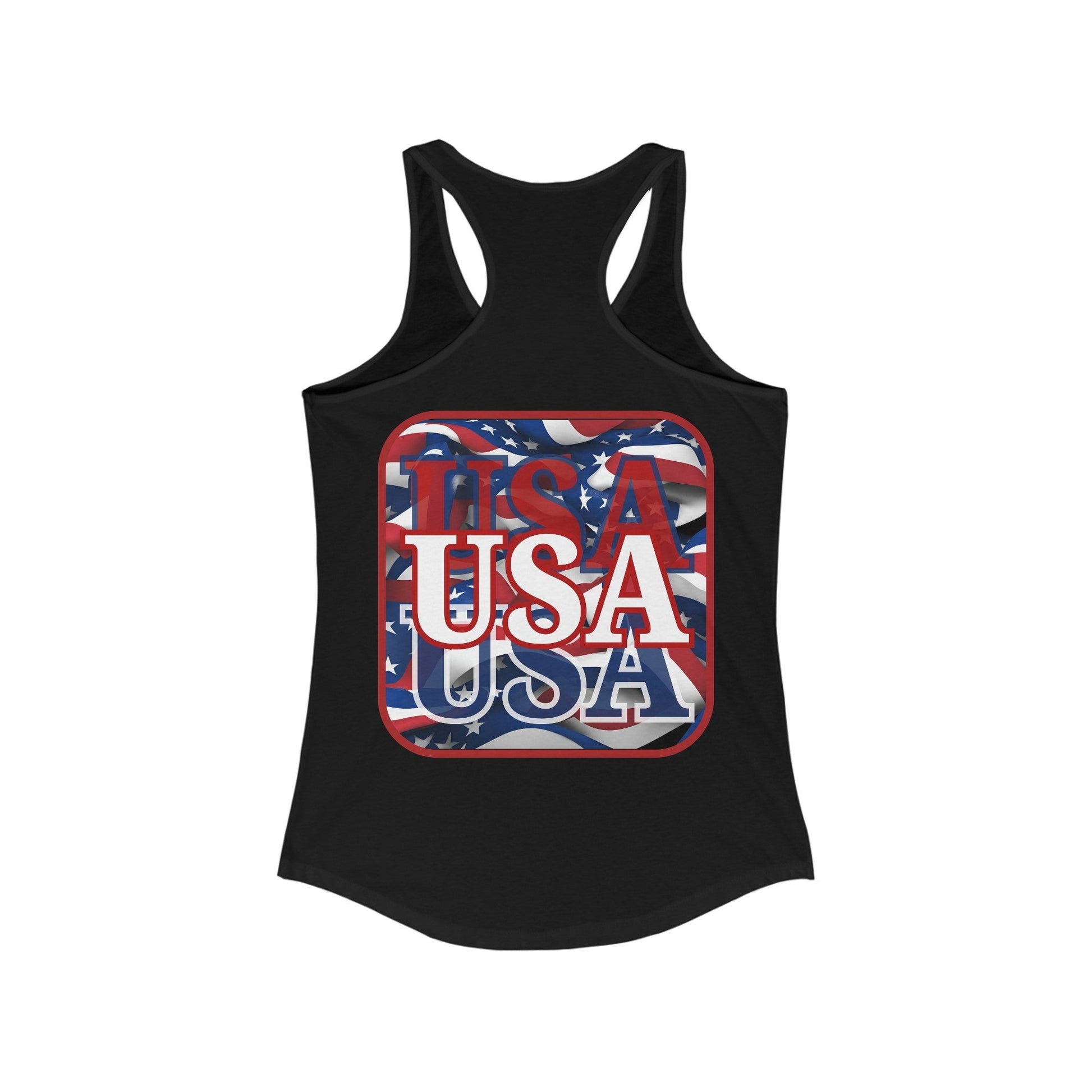 2 - sided Red WHITE and Blue USA Patriot Women's Racerback Tank Top by cypherpunkgear – cypherpunkgear.com | Cypherpunk Merch
