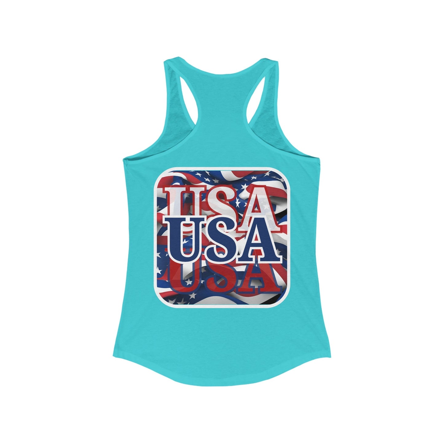 2 - sided Red White and BLUE USA Patriot Women's Racerback Tank Top by cypherpunkgear – cypherpunkgear.com | Cypherpunk Merch