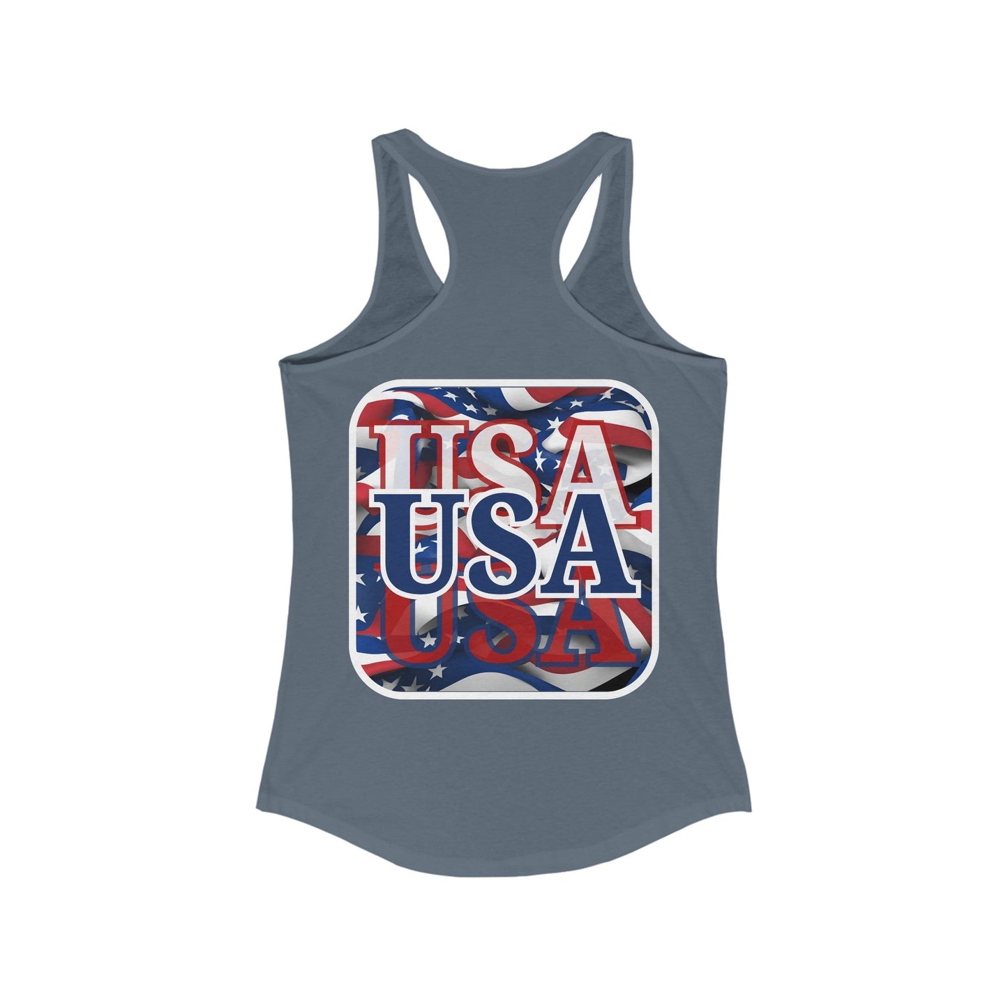 2 - sided Red White and BLUE USA Patriot Women's Racerback Tank Top by cypherpunkgear – cypherpunkgear.com | Cypherpunk Merch