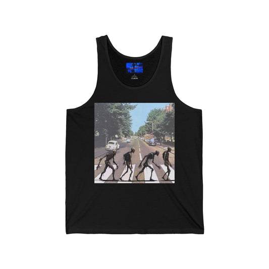 2 - sided Scabby Road Unisex Jersey Tank Top by cypherpunkgear – cypherpunkgear.com | Cypherpunk Merch
