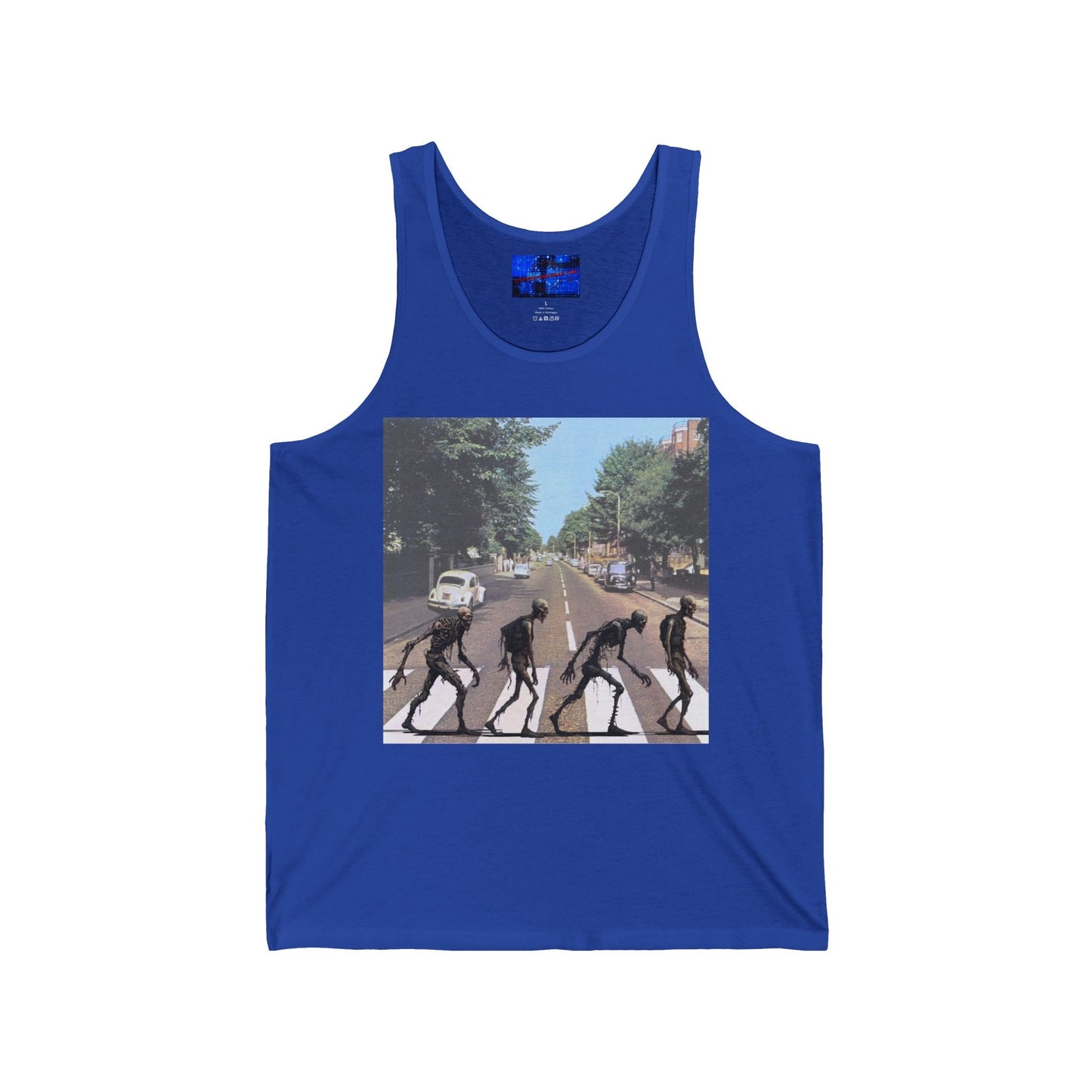2 - sided Scabby Road Unisex Jersey Tank Top by cypherpunkgear – cypherpunkgear.com | Cypherpunk Merch