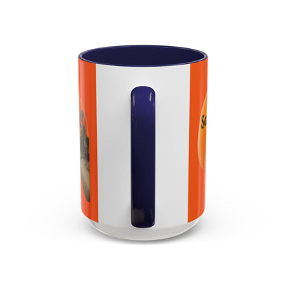 Is It Samhain Yet? Skeleton's Giant Pumpkin Orange Accent Mug by CreepyCrafts.boo