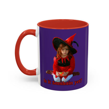 Is it Samhain yet? Dark Purple Accent Mug by CreepyCrafts.boo