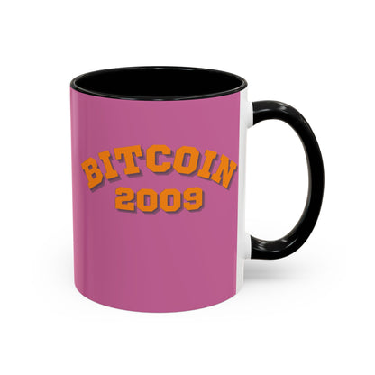 Bitcoin 2009 Pink Accent Mug by cypherpunkgear.com