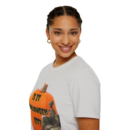 Is it Halloween yet? Skeleton's Giant Pumpkin Light colors Unisex T-Shirt by CreepyCrafts.boo