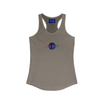 2-sided, cypherpunkgear.com Logo & Cityscape Women's Racerback Tank Top by cypherpunkgear.com
