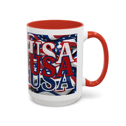 USA Red font Center Patriot Accent Mug by cypherpunkgear.com
