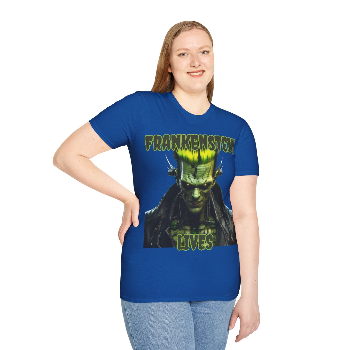 Frankenstein Lives Dark colors Unisex T-Shirt by CreepyCrafts.boo