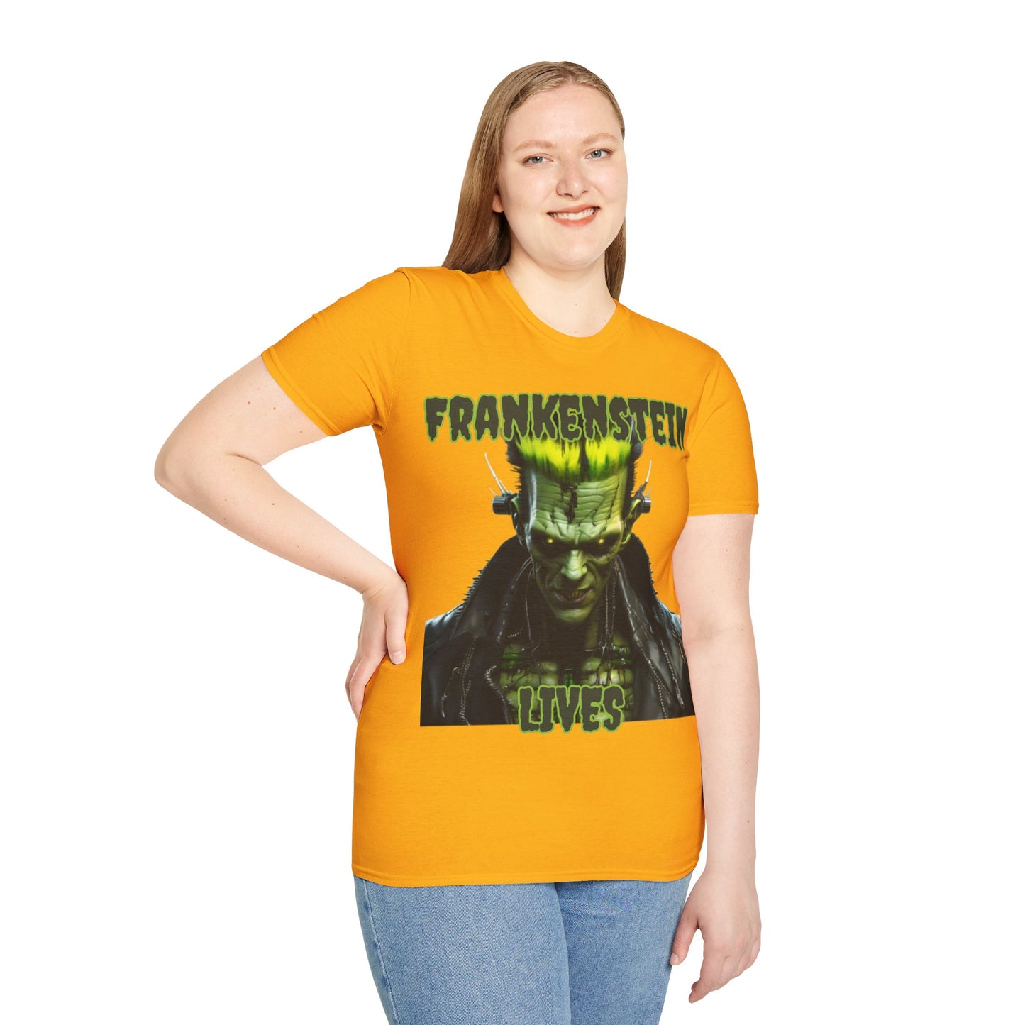 Frankenstein Lives Light colors Unisex T-Shirt by CreepyCrafts.boo