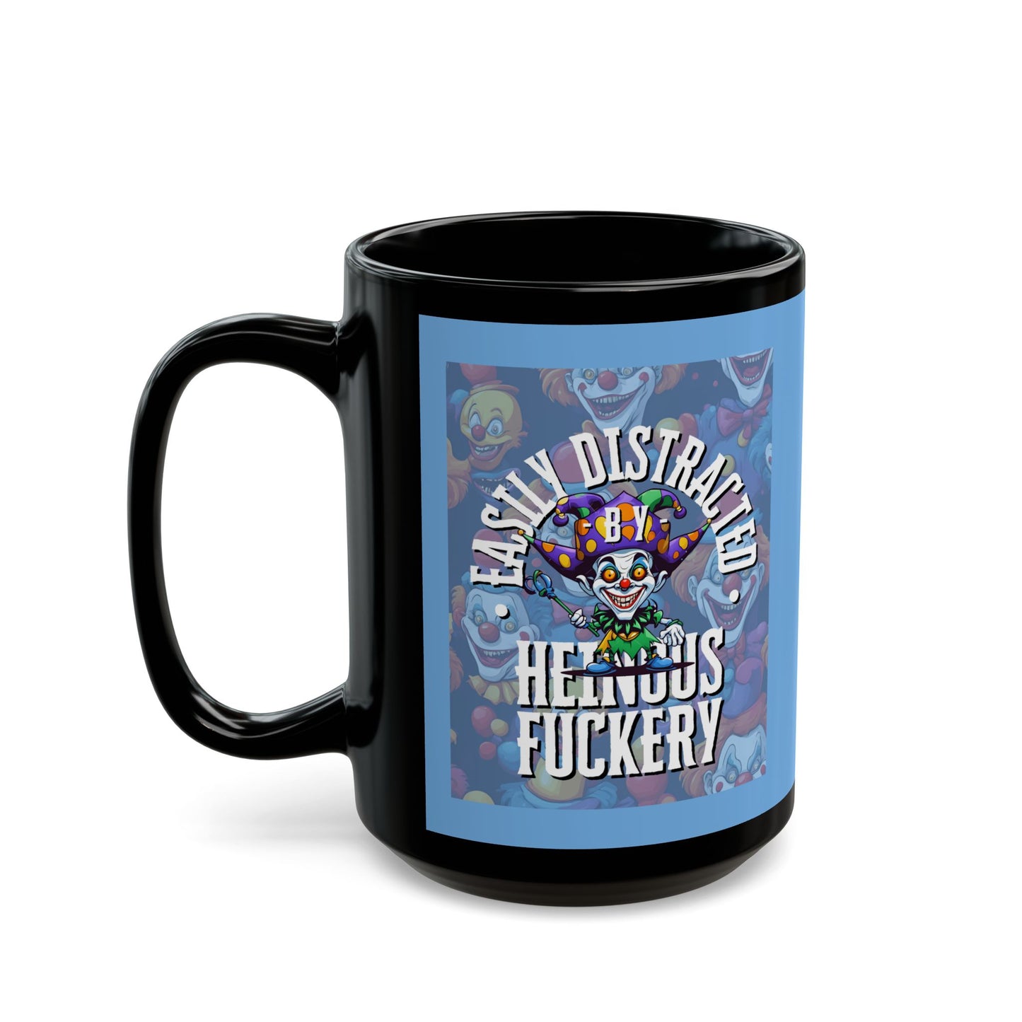 Easily Distracted by Heinous Fuckery Little Jinx Light Blue Mug by cypherpunkgear.com