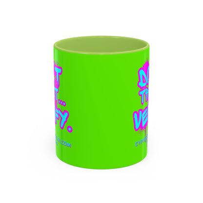 Don't Trust...Verify. Green Accent Mug by cypherpunkgear.com