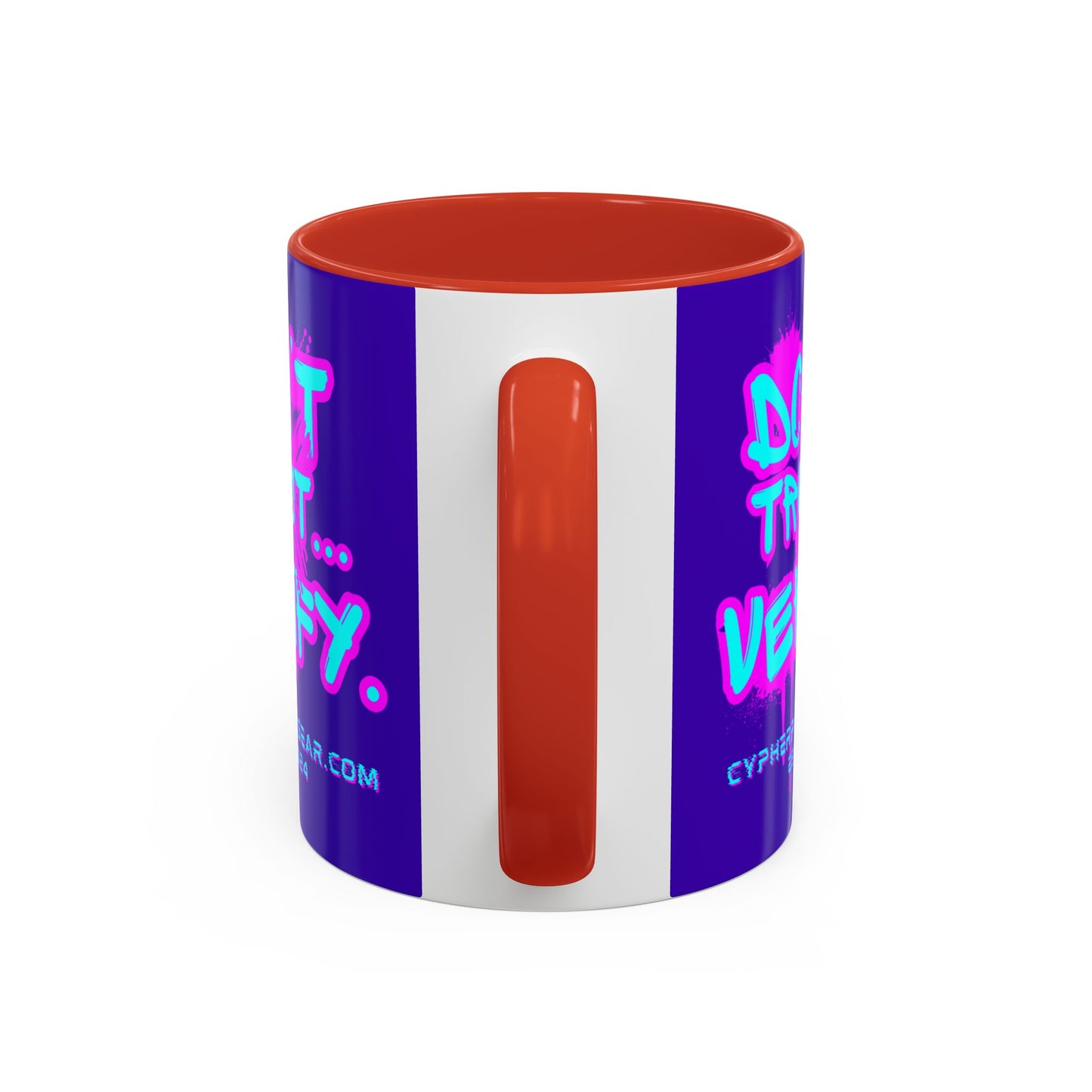 Don't Trust...Verify. Dark Purple Accent Mug by cypherpunkgear.com